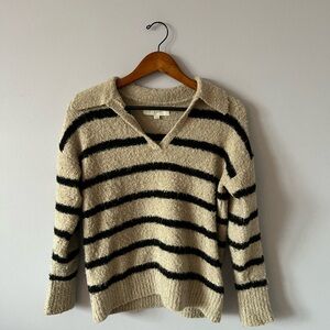 LOFT Striped V-Neck Sweater